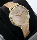 Emporio Armani Kappa Quartz Mother of Pearl Taupe Dial Brown Leather Strap Watch For Men - AR11151