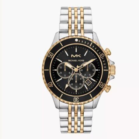 Michael Kors Bayville Chronograph Black Dial Two Tone Steel Strap Watch For Women - MK8872