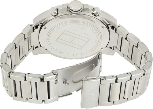 Tommy Hilfiger Decker Quartz Blue Dial Silver Steel Strap Watch for Men - 1791348