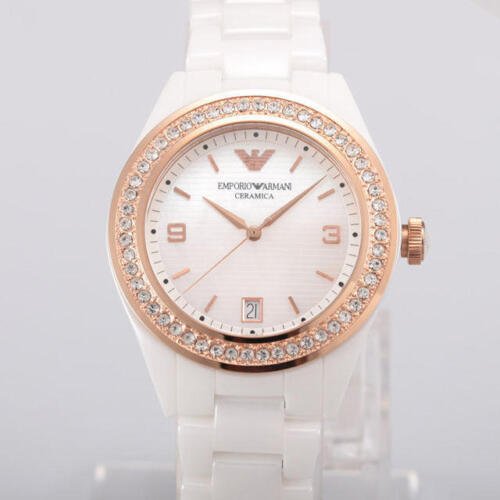 Emporio Armani Ceramica Mother of Pearl Dial White Ceramic Dial Watch For Women - AR1472