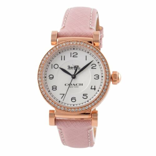 Coach Madison White Dial Pink Leather Strap Watch for Women - 14503395