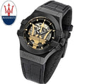Maserati Potenza Skeleton Limited Edition Black Dial Black Leather Strap Watch For Men - R8821108027
