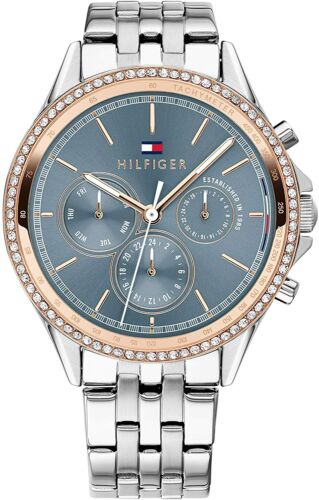 Tommy Hilfiger Ari Diamonds Blue Dial Silver Steel Strap Watch for Women - 1781976