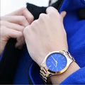 Michael Kors Slim Runway Quartz Blue Dial Rose Gold Steel Strap Watch For Women - MK3494