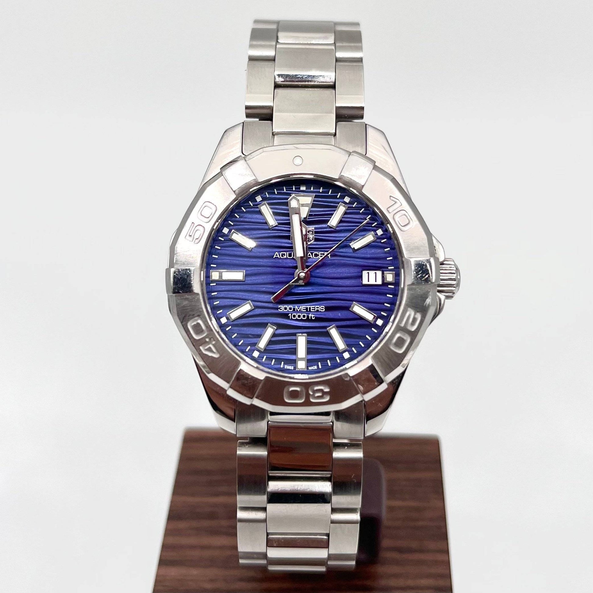 Tag Heuer Aquaracer Blue Dial Silver Steel Strap Watch for Women - WBD131D.BA0748