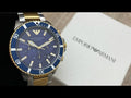 Emporio Armani Mario Chronograph Blue Dial Two Tone Steel Strap Watch For Men - AR11362