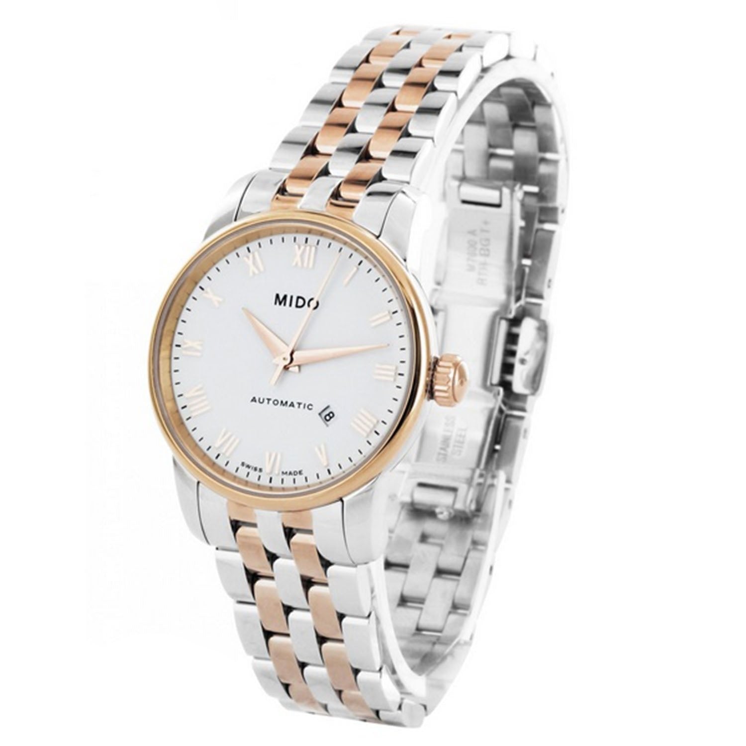 Mido Baroncelli III Automatic White Dial Two Tone Steel Strap Watch For Women - M7600.9.N6.1