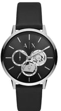 Armani Exchange Cayde Chronograph Black Dial Black Leather Strap Watch for Men - AX2745