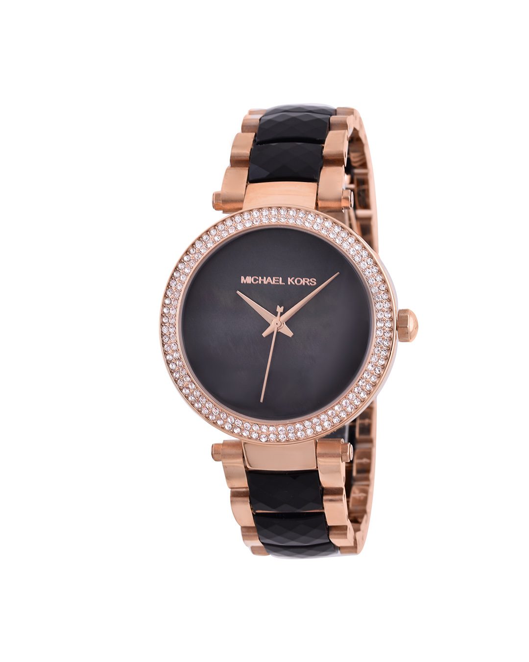 Michael Kors Parker Black Mother of Pearl Dial Two Tone Steel Strap Watch for Women - MK6414