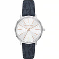 Michael Kors Pyper Quartz Silver Dial Blue Leather Strap Watch For Women - MK7244