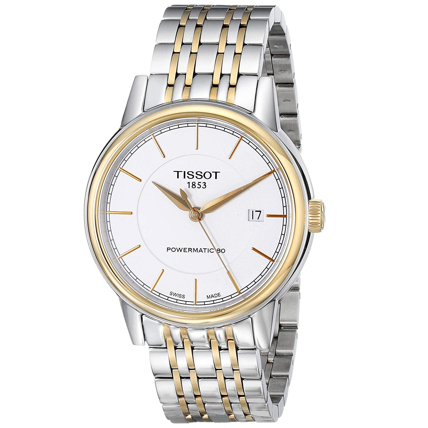 Tissot T Classic Carson Automatic White Dial Two Tone Steel Strap Watch for Men - T085.407.22.011.00