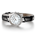 Tissot T Lady Flamingo Mother of Pearl Dial Black Leather Strap Watch for Women - T094.210.16.111.00