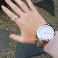 Tissot PR 100 Sport Chic Chronograph Diamonds Mother of Pearl Dial Silver Steel Strap Watch for Women - T101.917.11.116.00