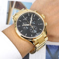 Tissot Chrono XL Classic Black Dial Gold Steel Strap Watch for Men - T116.617.33.051.00