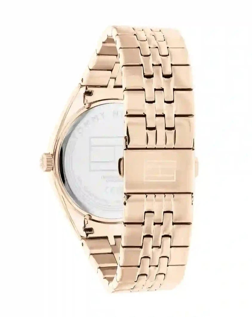 Tommy Hilfiger Monica Quartz White Dial Gold Steel Strap Watch For Women - 1782593