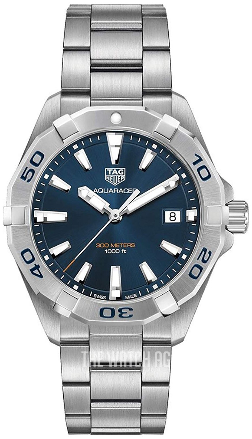 Tag Heuer Aquaracer Automatic Blue Dial Silver Steel Strap Watch for Men - WBD2112.BA0928