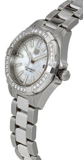 Tag Heuer Aquaracer Diamonds Mother of Pearl White Dial Silver Steel Strap Watch for Women - WBD1413.BA0741