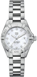 Tag Heuer Aquaracer Diamonds Mother of Pearl Dial Silver Steel Strap Watch for Women - WBD1414.BA0741