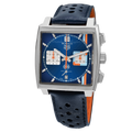 Tag Heuer Monaco Gulf Automatic Chronograph Blue Dial Blue Leather Strap Watch for Men - CBL2115.FC6494