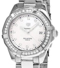 Tag Heuer Aquaracer Diamonds Mother of Pearl White Dial Silver Steel Strap Watch for Women - WBD131C.BA0748