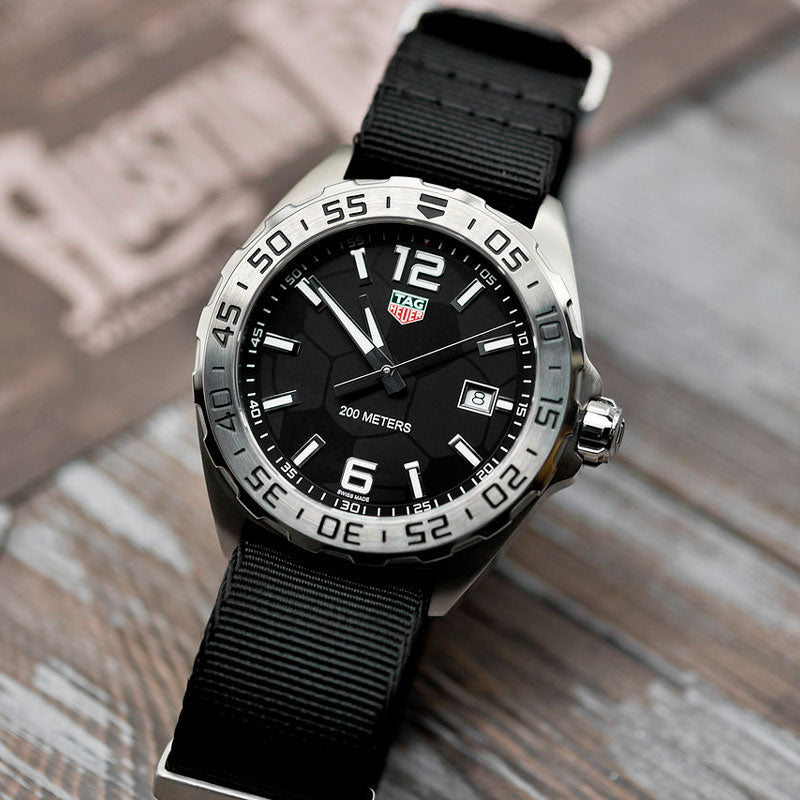 Tag Heuer Formula 1 Quartz Black Dial Black NATO Strap Watch for Men - WAZ1015.FC8198