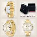 Tommy Hilfiger Daniel White Dial Gold Steel Strap Watch for Men - 1710415