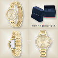 Tommy Hilfiger Madison Quartz Gold Dial Gold Steel Strap Watch For Women - 1782189