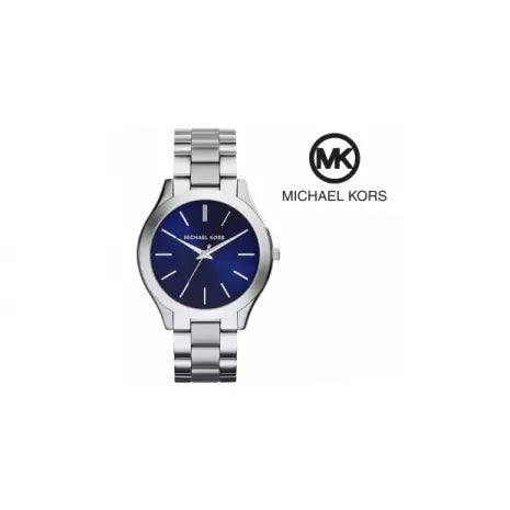 Michael Kors Slim Runway Quartz Blue Dial Silver Steel Strap Watch For Women - MK3379