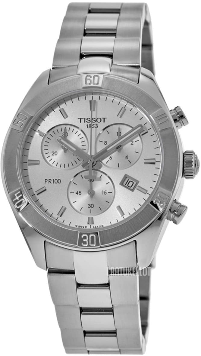 Tissot PR 100 Sport Chic Chronograph Silver Dial Silver Steel Strap Watch for Women - T101.917.11.031.00