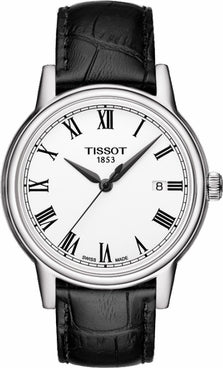 Tissot T Classic Carson White Dial Black Leather Strap Watch for Men - T085.410.16.013.00