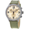 Tissot T Sport Chrono XL Beige Dial Green Nylon Strap Watch for Men - T116.617.37.267.00