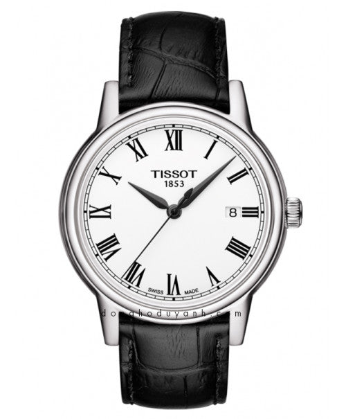 Tissot T Classic Carson White Dial Black Leather Strap Watch for Men - T085.410.16.013.00