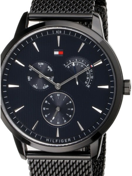 Tommy Hilfiger Brad Quartz Blue Dial Black Mesh Bracelet Watch For Men - 1710392