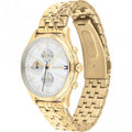 Tommy Hilfiger Whitney Chronograph Quartz Mother of Pearl White Dial Gold Steel Strap Watch For Women - 1782121