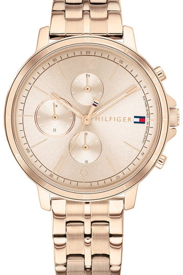 Tommy Hilfiger Madison Chronograph Quartz Rose Gold Dial Rose Gold Steel Strap Watch For Women - 1782190