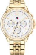 Tommy Hilfiger Harper Chronograph White Dial Gold Steel Strap Watch For Women - 1782223