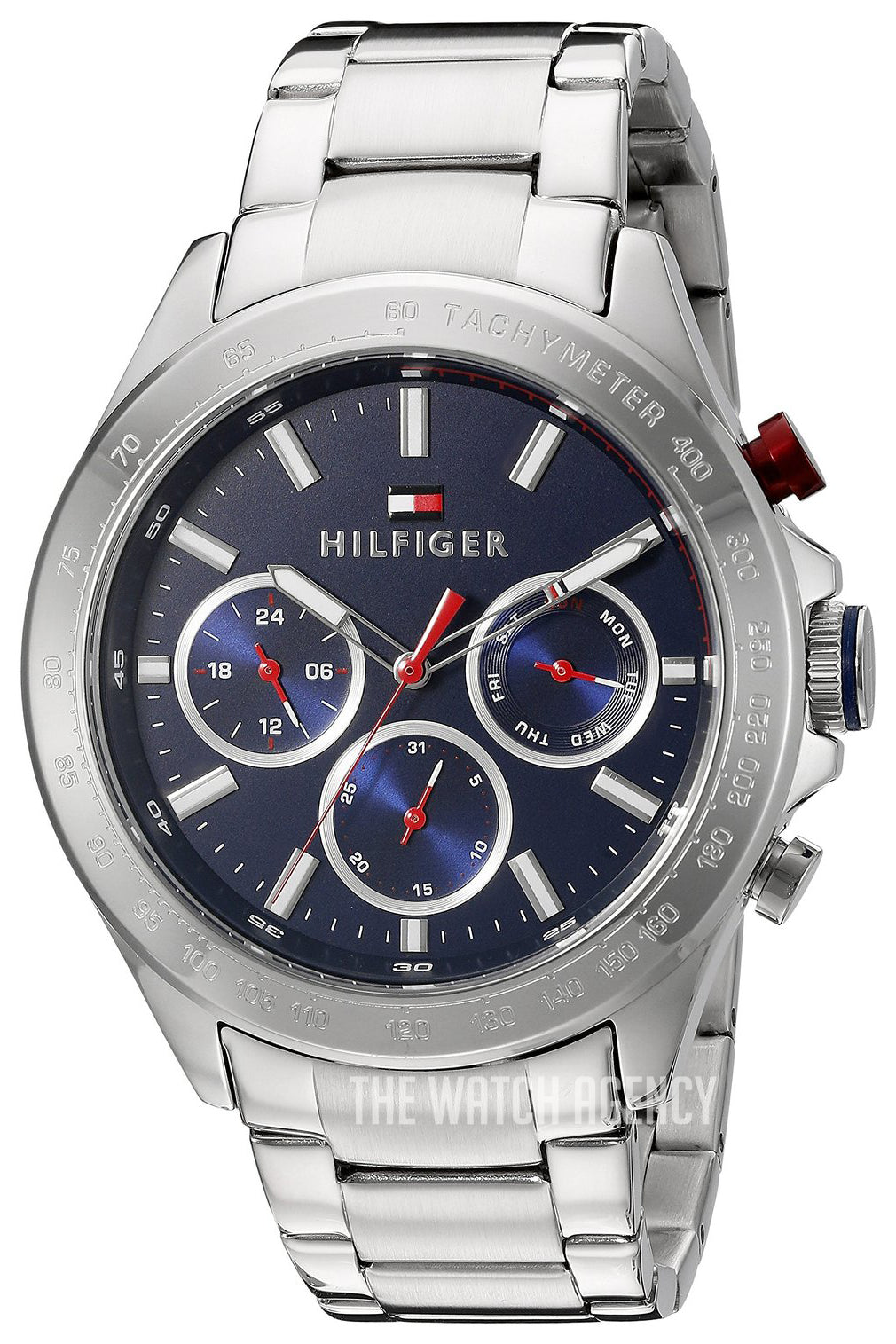 Tommy Hilfiger Hudson Chronograph Quartz Blue Dial Silver Steel Strap Watch For Men - 1791228