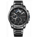 Tommy Hilfiger Decker Quartz Black Dial Black Steel Strap Watch for Men - 1791347