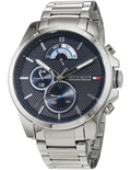 Tommy Hilfiger Decker Quartz Blue Dial Silver Steel Strap Watch for Men - 1791348