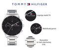 Tommy Hilfiger Chase Quartz Black Dial Silver Steel Strap Watch For Men - 1791485