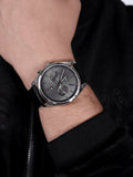 Tommy Hilfiger Deacan Grey Dial Black Leather Strap Watch for Men - 1791548