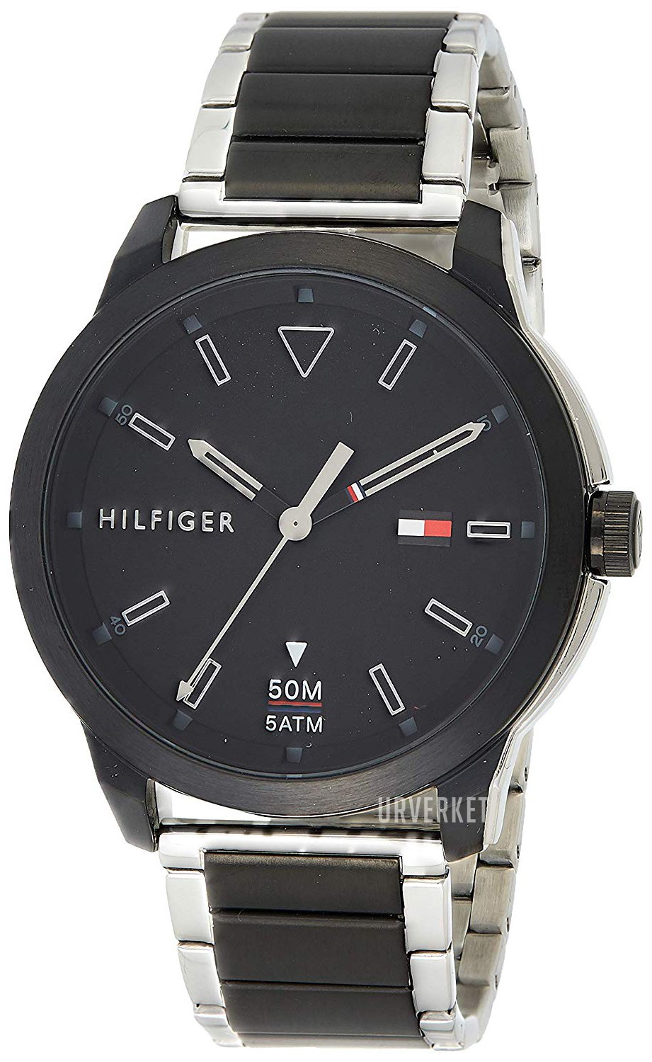 Tommy Hilfiger Sneaker Quartz Black Dial Two Tone Steel Strap Watch for Men - 1791619