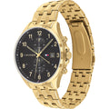 Tommy Hilfiger West Chronograph Quartz Black Dial Gold Steel Strap Watch For Men - 1791708