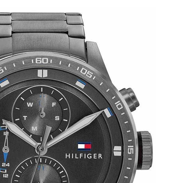 Tommy Hilfiger Trent Chronograph Grey Dial Grey Steel Strap Watch For Men - 1791806