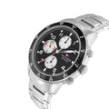 Tommy Hilfiger Jimmy Multifunction Black Dial Silver Steel Strap Watch For Men  - 1791950