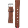 Tommy Hilfiger Monogram Pop Quartz Silver Dial Brown Leather Strap Watch For Men - 1791772