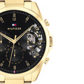 Tommy Hilfiger Baker Chronograph Black Dial Gold Steel Strap Watch for Men - 1710447