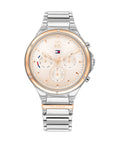 Tommy Hilfiger Eve Chronograph Quartz Pink Dial Silver Steel Strap Watch For Women - 1782279