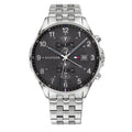 Tommy Hilfiger West Quartz Black Dial Silver Steel Strap Watch For Men - 1791707