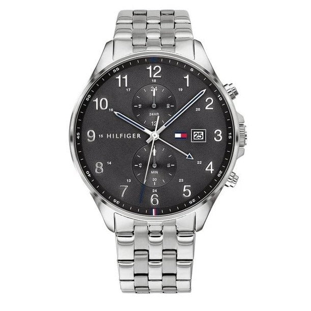 Tommy Hilfiger West Quartz Black Dial Silver Steel Strap Watch For Men - 1791707